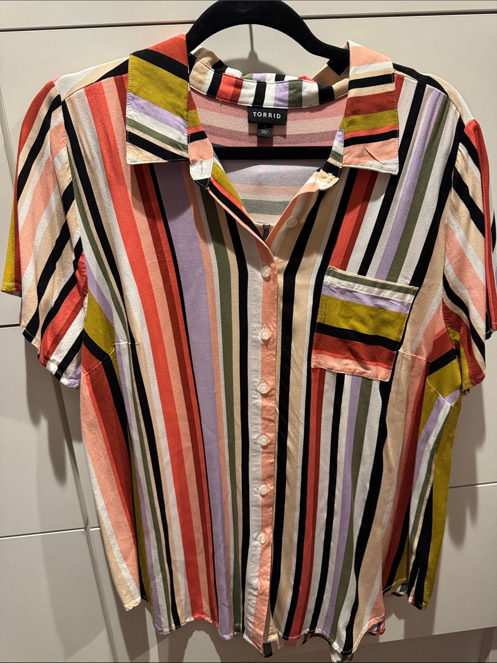 Torrid Multicolor Striped Button-Up Shirt - Women's